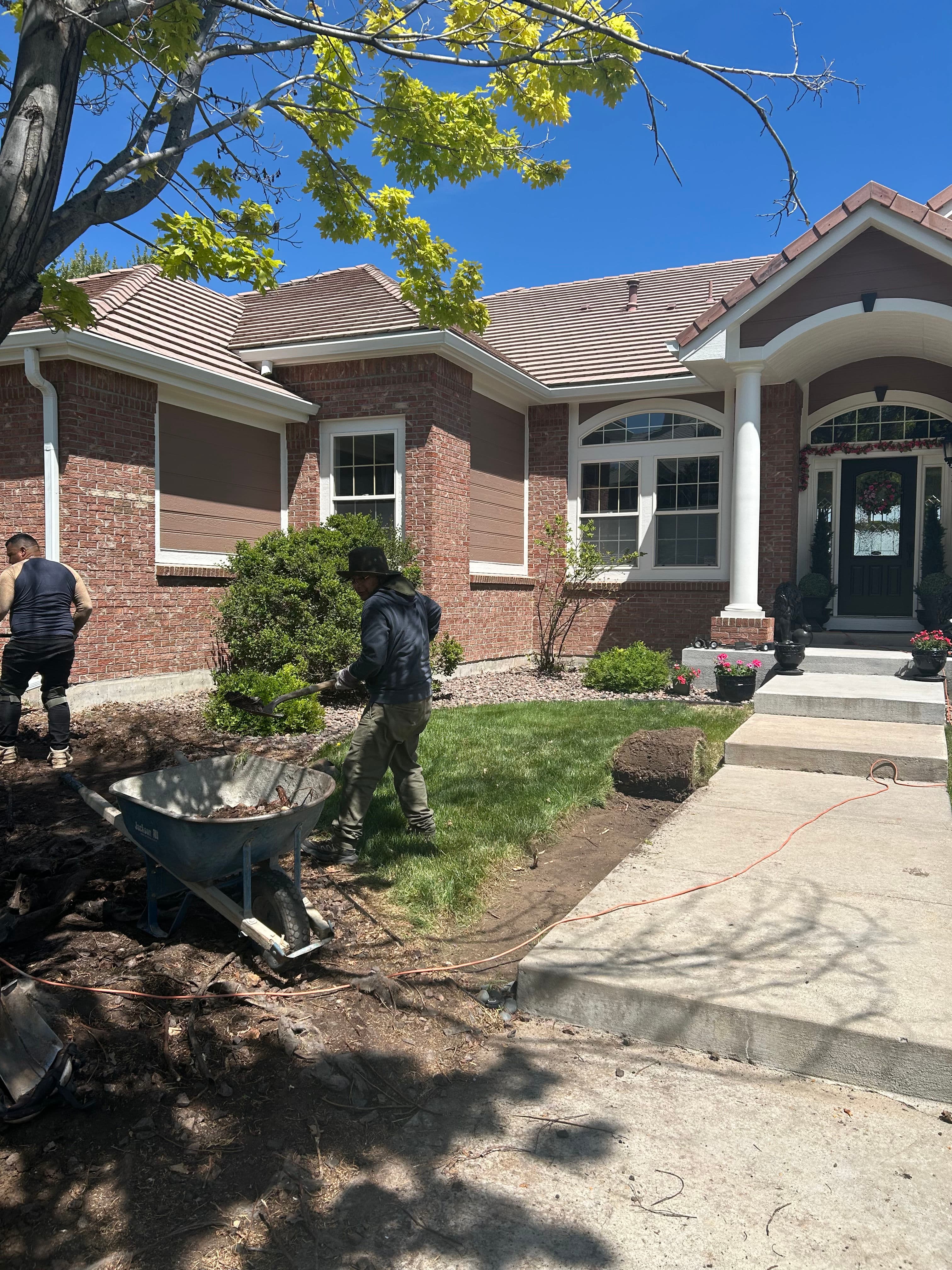 Project Overgrown Junipers Out, Flagstone and Fresh Granite In image