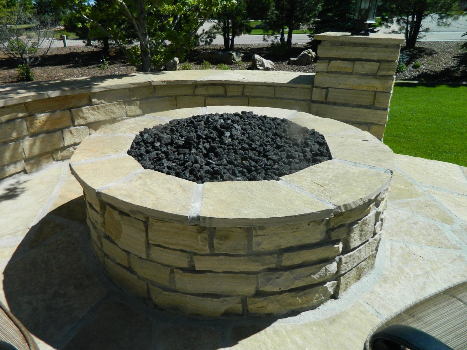 Gallery photos for Backyard Transformation with Stone Patio and Fire Pit: Image #3