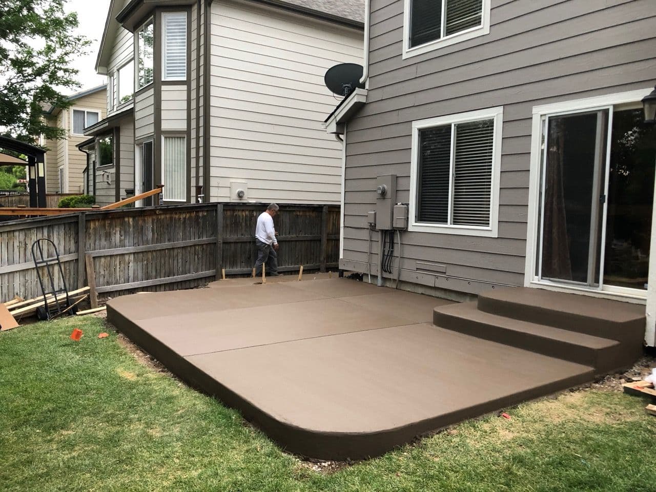 New Concrete Patio Installation for Backyard Oasis